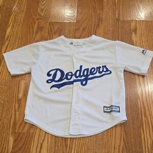 Majestic Kids White and Blue Dodgers Jersey